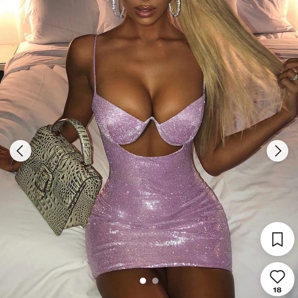 BabyBoo Mya Pink Glitter mini Dress